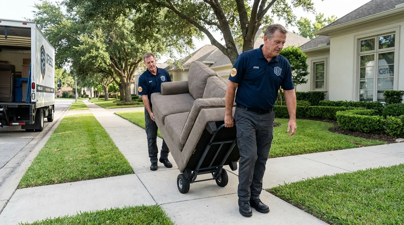 Local residential moving crew loading furniture in Stamford, NY
